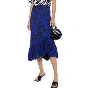Baum Und Pferdgarten Silva Asymmetrical Ruffle Hem Midi Skirt Size 38 US 8